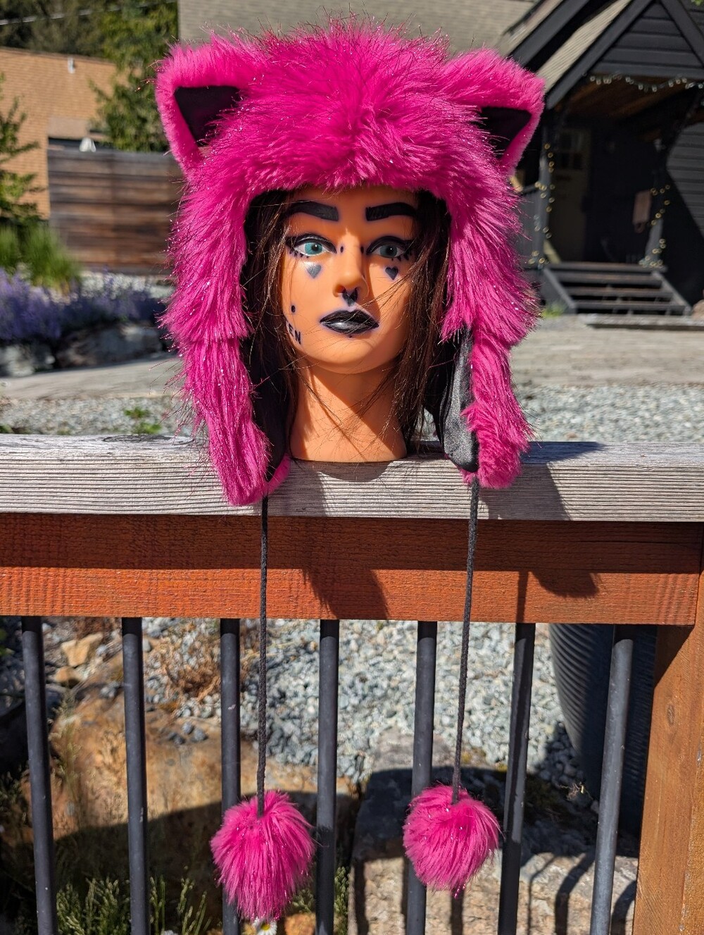 2012-2013 Pink Glitter Wolf Half Hood SpiritHood RARE